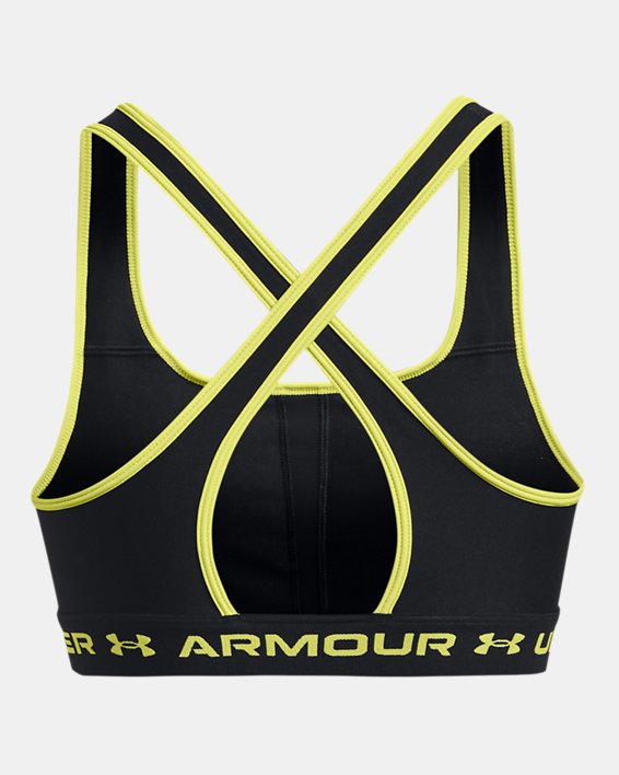 Women's Armour® Mid Crossback Sports Bra, Black, pdpMainDesktop image number 11